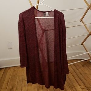 Long maroon cardigan